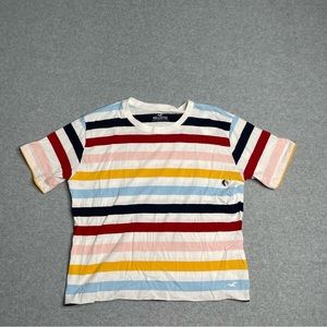 Hollister Shirt Womens Small Striped Tee Short Sleeve Casual Adult